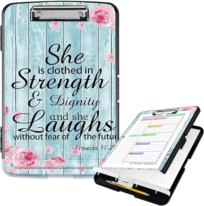 Clipboard with Storage High Capacity Plastic Nursing Clipboards with Pen Holder by Unknown