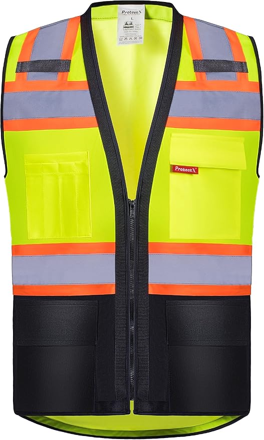 ProtectX 6 Pockets High Visibility Safety Vest by ProtectX
