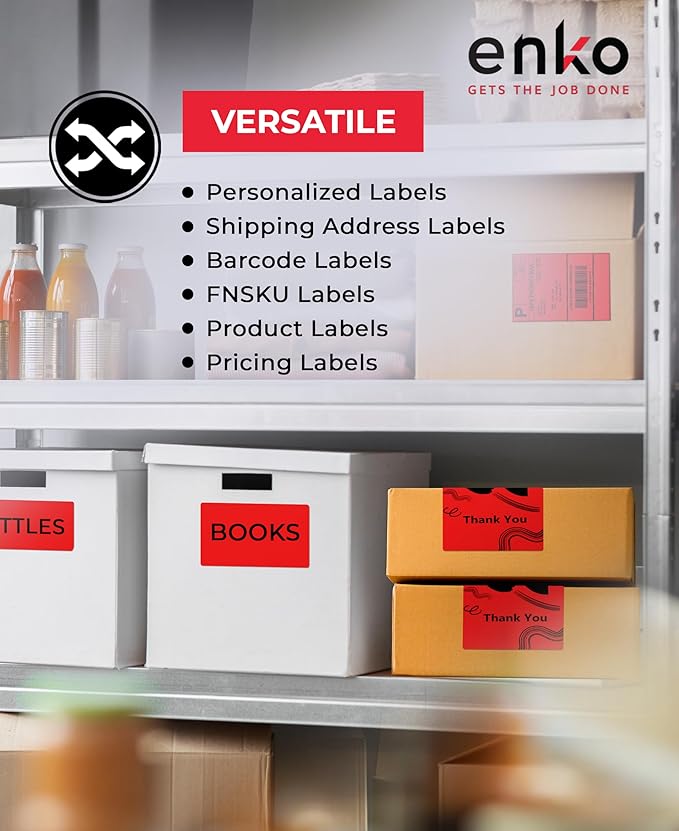 enKo Compatible Red Zebra 4x6 Label/Dymo Labels 1744907 - Image 5