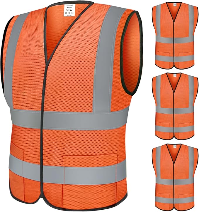 TICONN 2PK/4PK Reflective Safety Vest, High Visibility Vest by TICONN