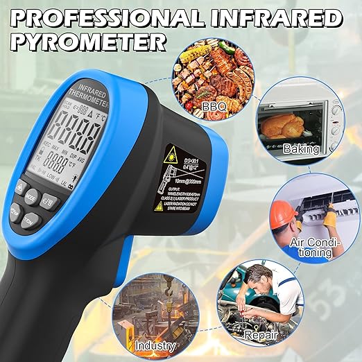 BTMETER BT-1500 Non-Contact Pyrometer 30:1 Industrial Laser Thermometer Gun - Image 8