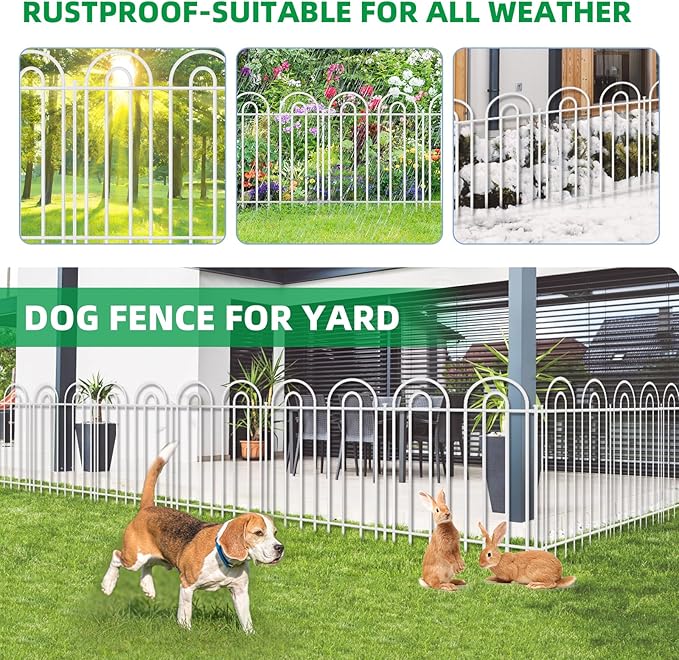 15 Panels Decorative Garden Fence, 24 in X 30 ft No Dig Dog Fence Outdoor - Image 6