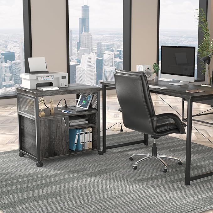 Unikito Rolling File Cabinet Lateral Office Filing Cabinets - Image 5