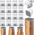 Ansible 24 Pcs Chair Leg Floor Protectors Square, Silicone Felt Furniture Leg by Ansible