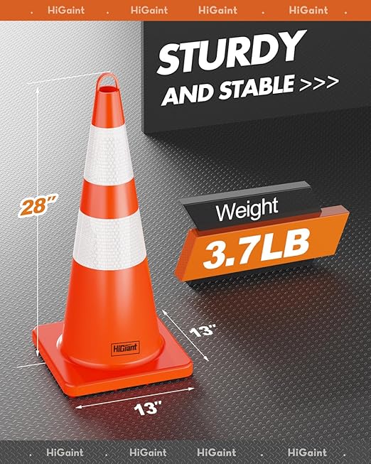 12 Pack HiGiant 28 inch Traffic Safety Cones - Image 3