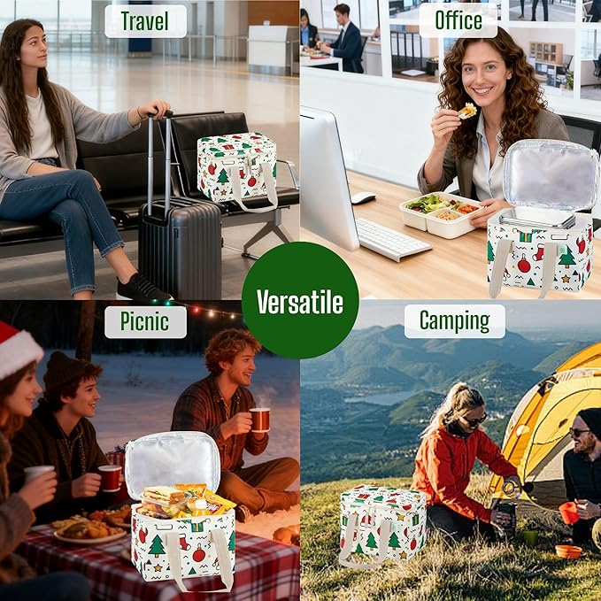 VENO 2 Pack Christmas Insulated Lunch Bag - Image 6