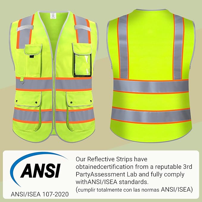 Reflective Safety Vest for Men Women, High Visibility Safety Vest - Image 7