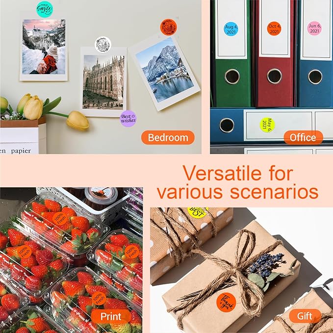 1 Inch Circle Dot Stickers 1000 PCS Color Coding Thermal Labels Dots Writable - Image 6