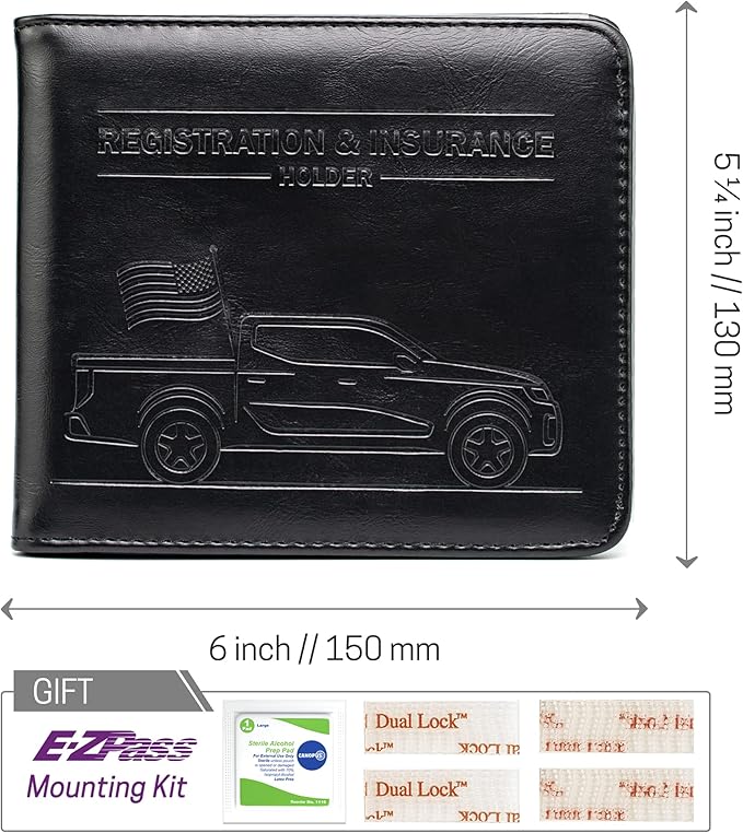 CANOPUS Car Registration and Insurance Holder, Magnetic Closure, Embossed Card - Image 6