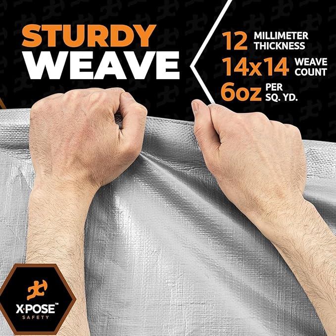 Heavy Duty Silver Poly Tarp 20' X 20' - Image 5
