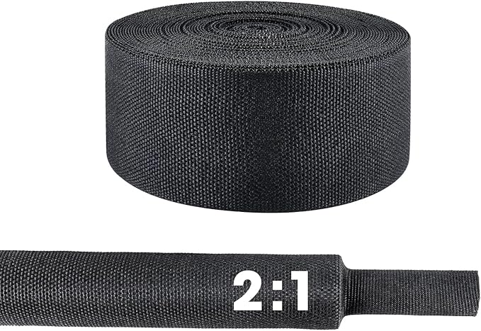 2 in 1 Heat Shrink Braided Sleeving Fabric Tubing-Ideal fit Irregular Shape by Sunnarepoon