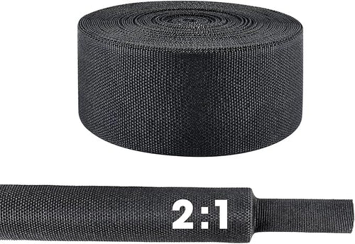 2 in 1 Heat Shrink Braided Sleeving Fabric Tubing-Ideal fit Irregular Shape by Sunnarepoon