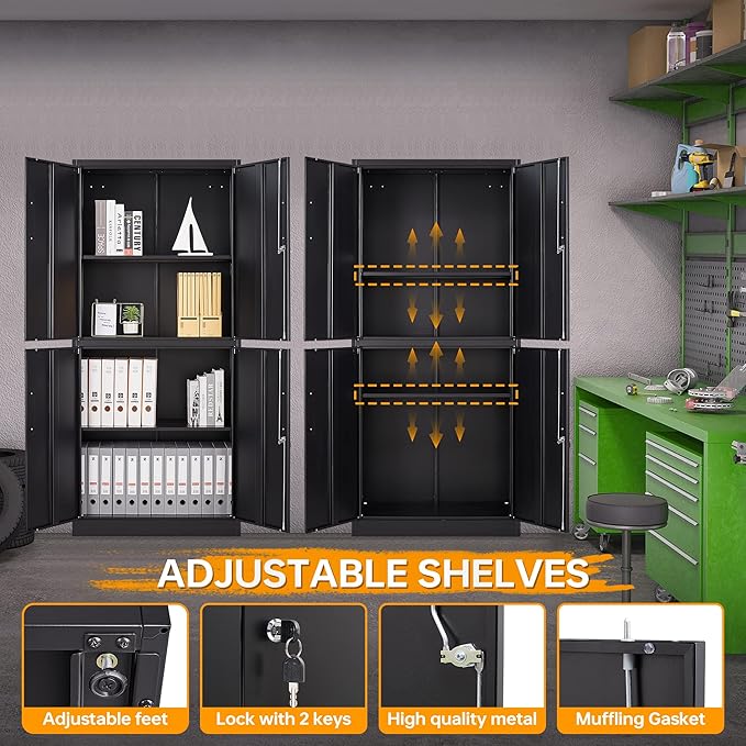 STANI Metal Storage Cabinet, Locking Steel Cabinet - Image 4