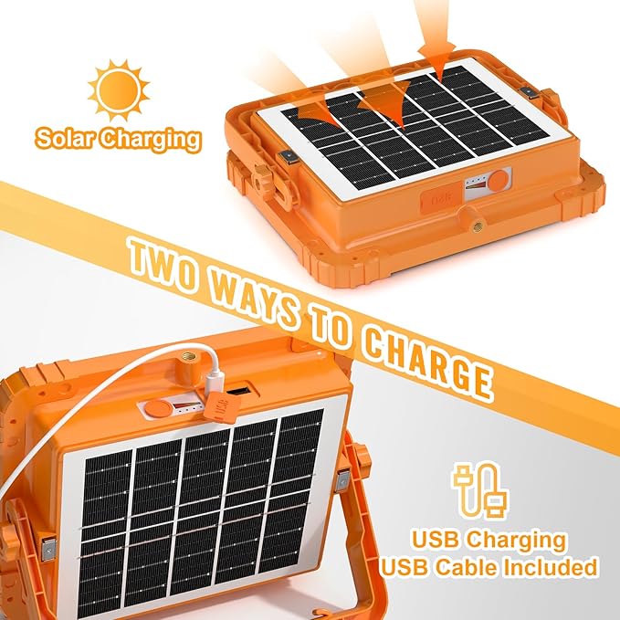 100W LED Solar Work Light, 466 LED 10000LM Magnetic Worklight - Image 3