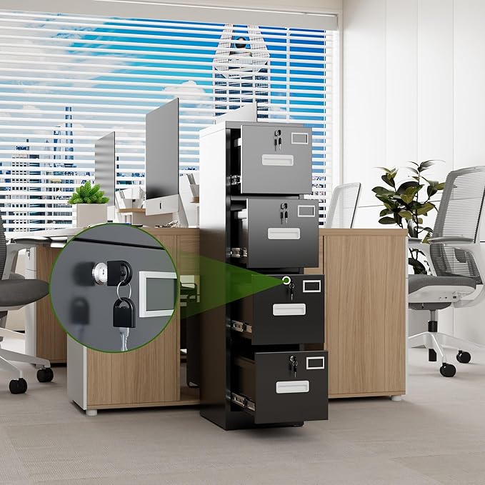 Aobabo 4 Drawer File Cabinet, Metal Filing Cabinet - Image 7