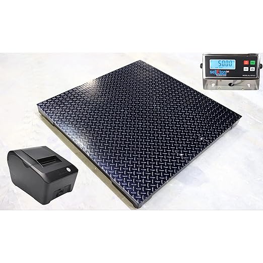 SellEton Industrial Floor Scale Plus Printer | Heavy Duty Industrial Pallet by SELLETONSCALES