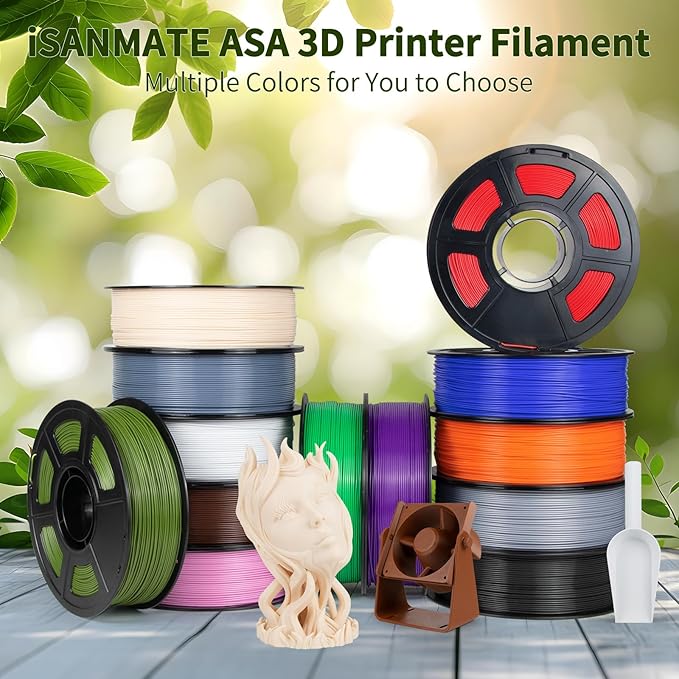 iSANMATE ASA Filament 1.75mm 12KG, UV & Weather Resistant 3D Printer Filament - Image 9