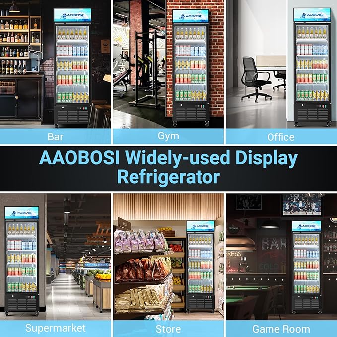 AAOBOSI Commercial Merchandiser Refrigerator, 17.09Cu.Ft Glass Door Display - Image 8