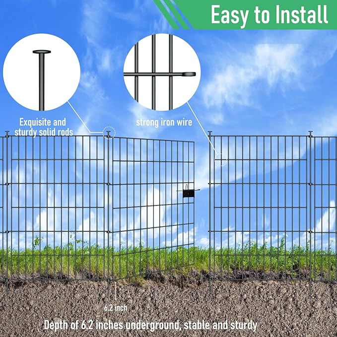 10 Panels Garden Fence Dog Fence Outdoor - Image 3