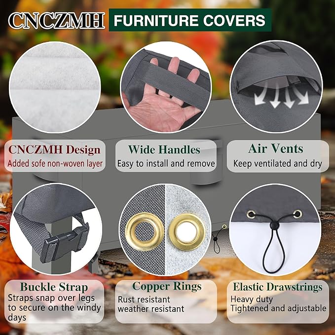 Heavy Duty Patio Furniture Covers Waterproof, 600D Outdoor Furniture Cover - Image 4