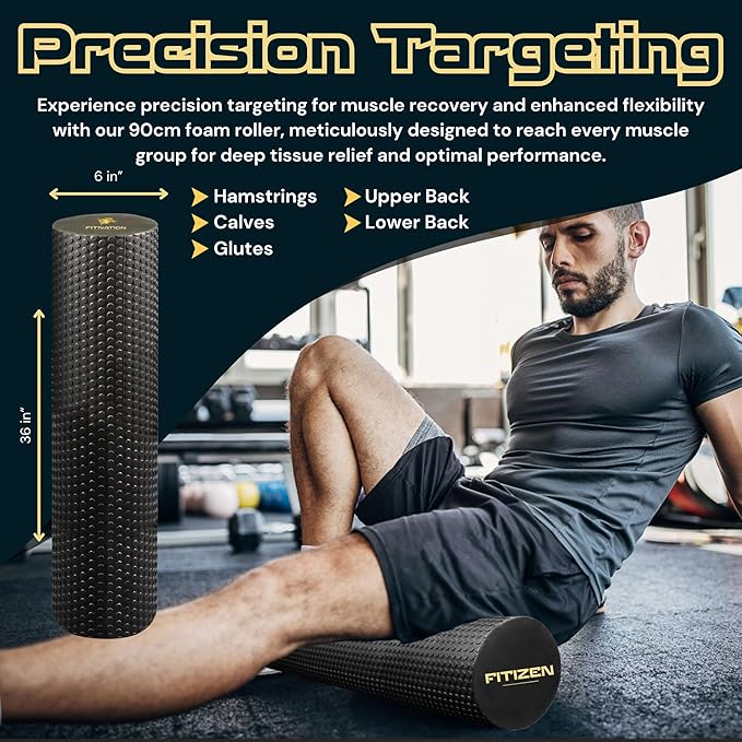 Fitizen Foam Roller – Muscle Massage Rehab Stiff Back Pain Physical Therapy - Image 4