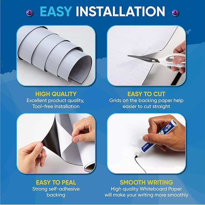 YOUNGJQ Magnetic Whiteboard Contact Paper 39" x 18" Adhesive Magnetic Dry Erase - Image 5