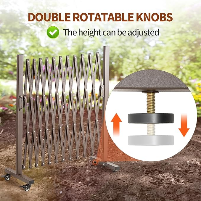 TECSPACE Aluminum Expandable Garden Fence, Portable Barricade Gate - Image 7