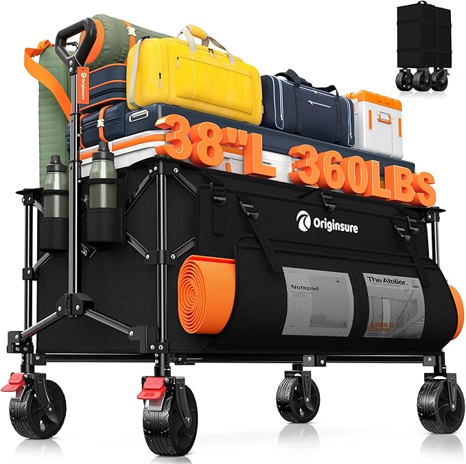 220L Collapsible Wagon Cart Foldable, Utility Carts by Unknown