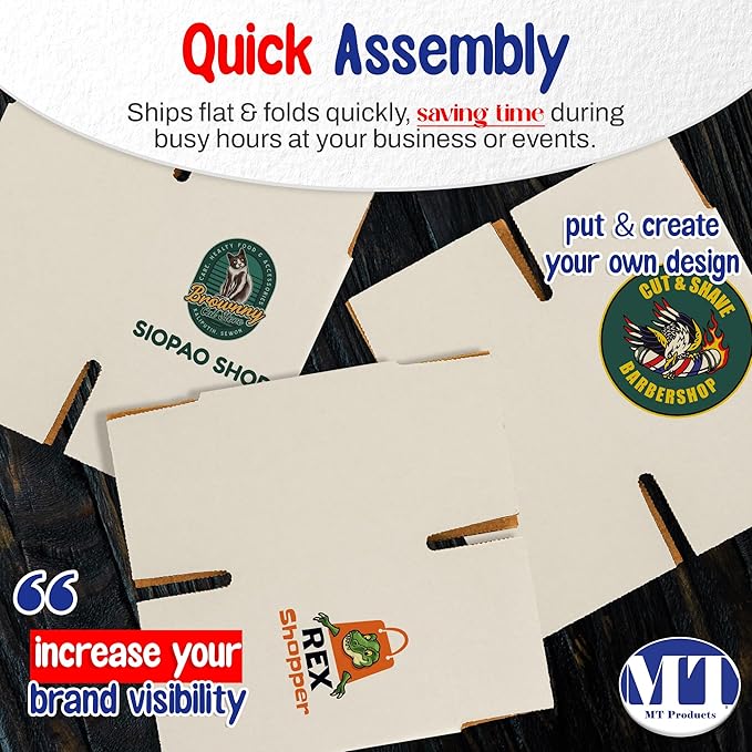 MT Products Custom Printed White Cardboard Shipping Boxes 5" x 5" x 5" - Image 5