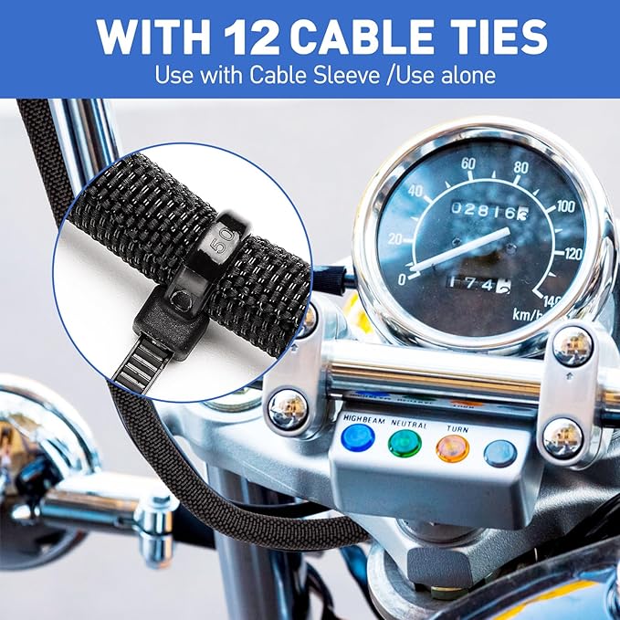 Cable Management Sleeve Automotive Split Wire Loom Heat Resistant Cord Cover - Image 3