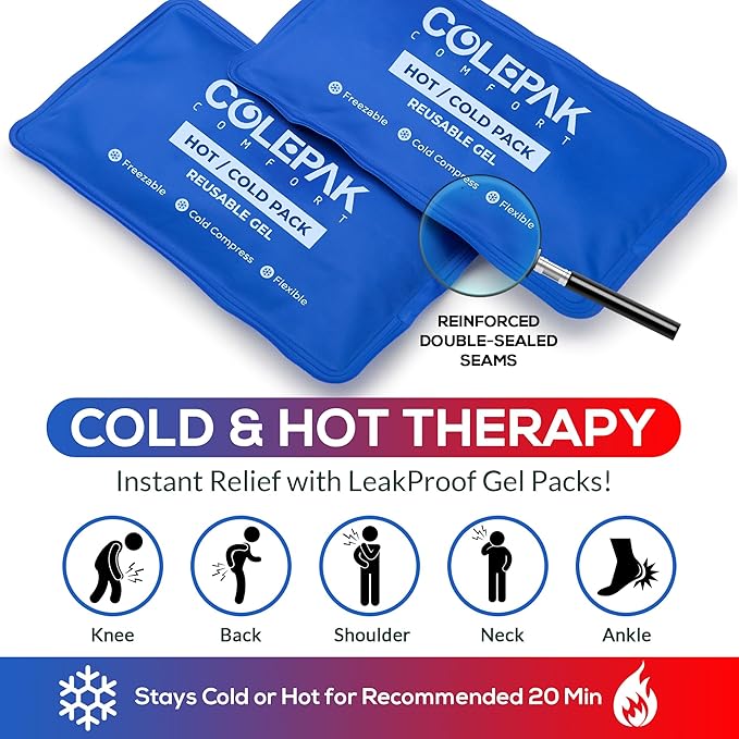 Hot & Cold Ice Packs for Injuries Reusable Gel for Pain Relief, Joint Muscle - Image 5