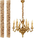 2 Pack 6 ft Fabric Cord Cover Chandelier Chain Sleeve Natural Jute by HunnmingRe