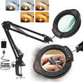 10X Magnifying Glass with Light and Clamp, 5 Color Stepless Dimmable Modes 84 by GrusTEK