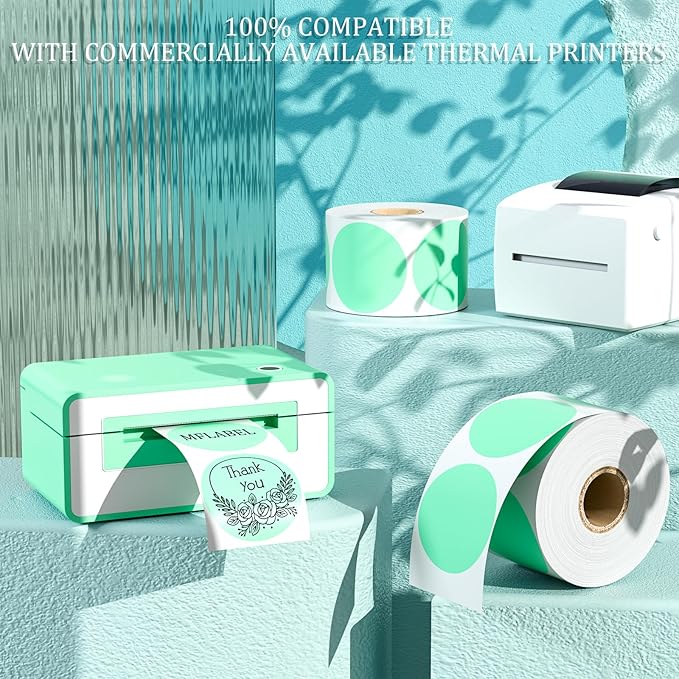 MFLABEL 750-Pack Green Round Labels - Image 3