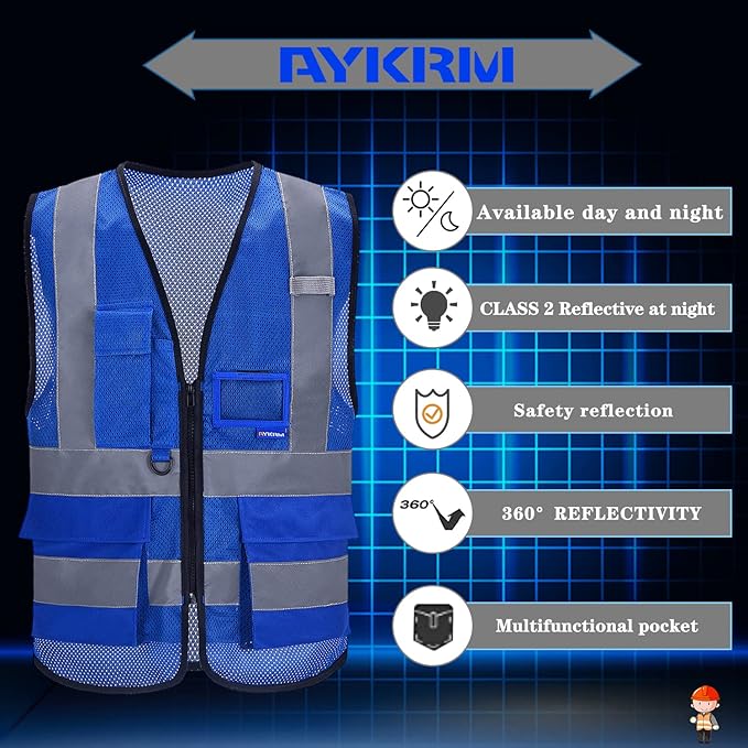 A-SAFETY High Visibility Mesh Safety Reflective Vest - Image 5