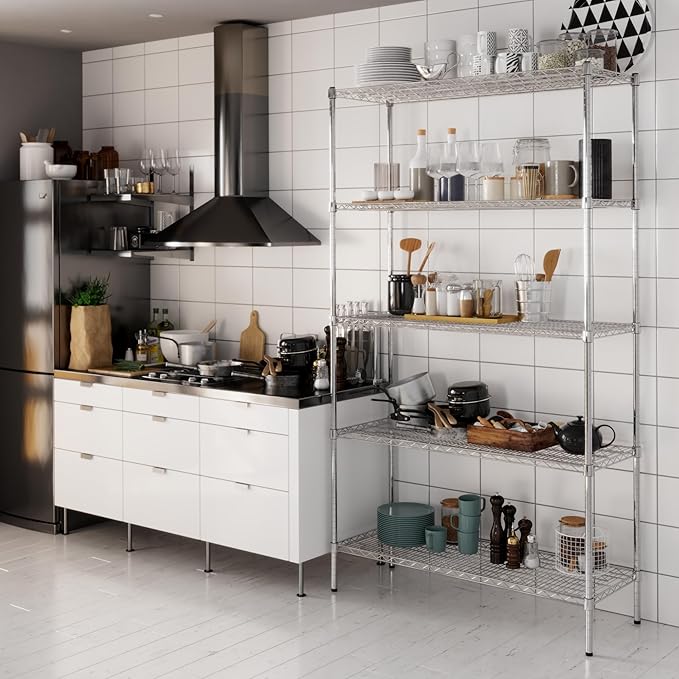18" Deep x 48" Wide x 86" Height Wire Shelving Kit | 5-Tier | NSF Commercial - Image 8
