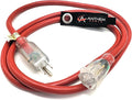 6 ft - 14 Gauge Extension Cord Outdoor - Made in USA - Lighted on Both Ends - by AnthemCable