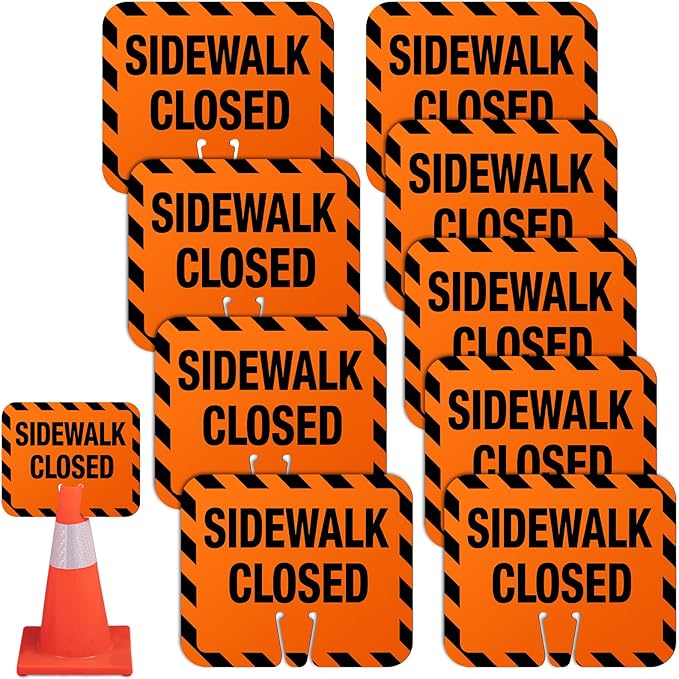 9 Pcs Plastic Sidewalk Closed Sign Bulk by Copkim