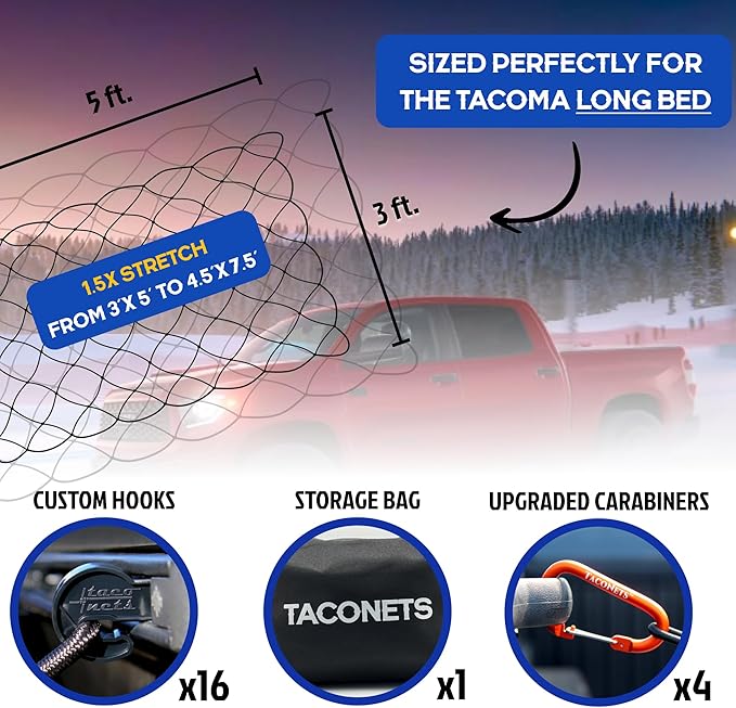 Cargo Net for Toyota Tacoma Long Bed - Image 3
