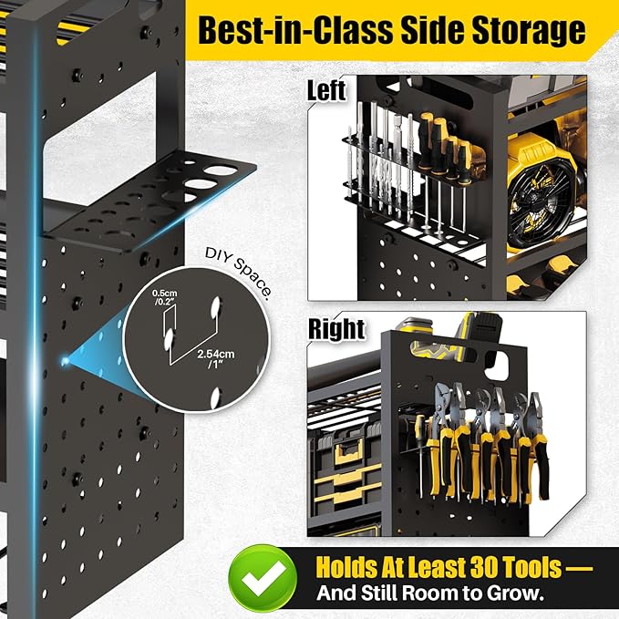 Large 49''W Power Tool Organizer Wall Mount | 620lbs Garage Storage Rack - Image 4