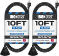 Iron Forge Cable 2 Pack 10 Ft Black Extension Cord by IronForgeCable