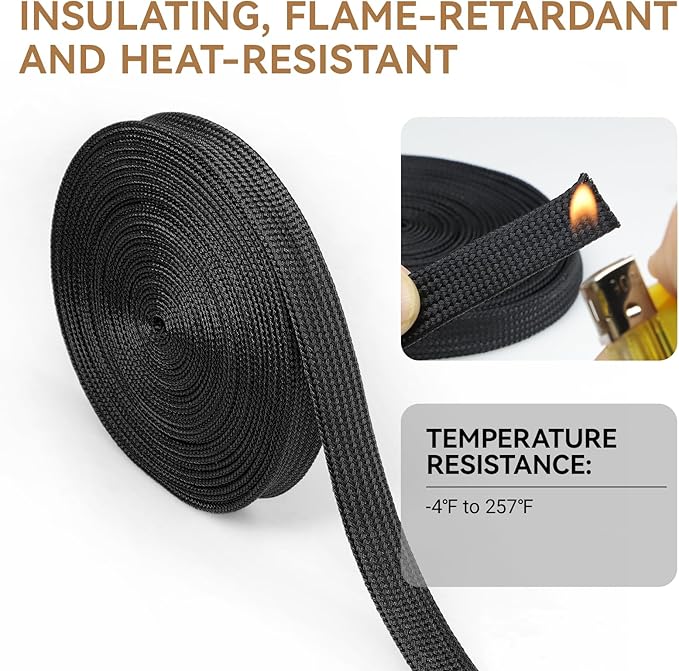 Polyamide Cable Sleeve, 10ft Flexible Expandable Braided Sleeving, Cable - Image 3