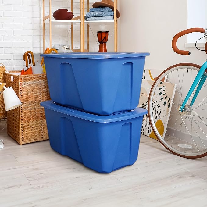 HOMZ 2-Pack Durable Molded Bin, Plastic Storage Containers - Image 8