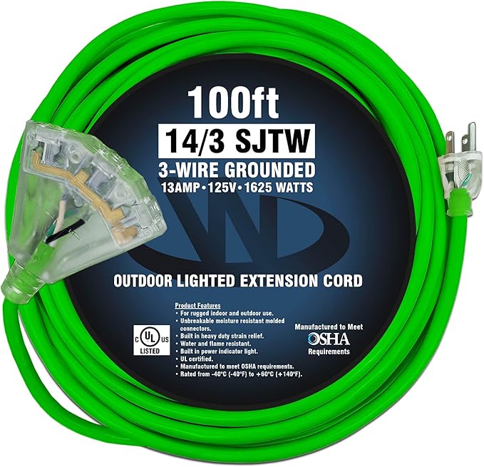 100 ft Outdoor Extension Cord Waterproof - Image 6