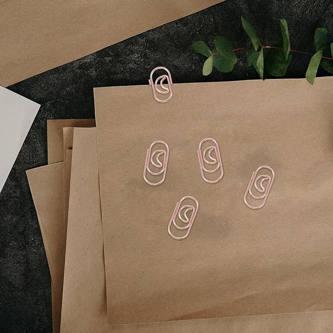 COHEALI 100Pcs Small Crescent Shaped Paper Clips Metal Decorative Clips Rose - Image 6