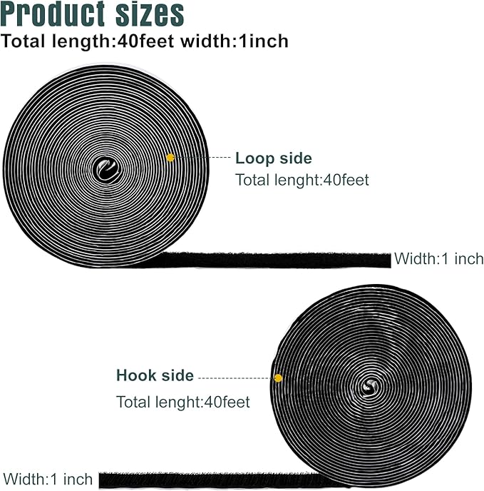 Navona 40Ft x 1Inch Hook and Loop Strips - Image 2