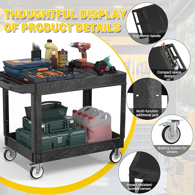 Heavy Duty Plastic Utility Cart - Image 5