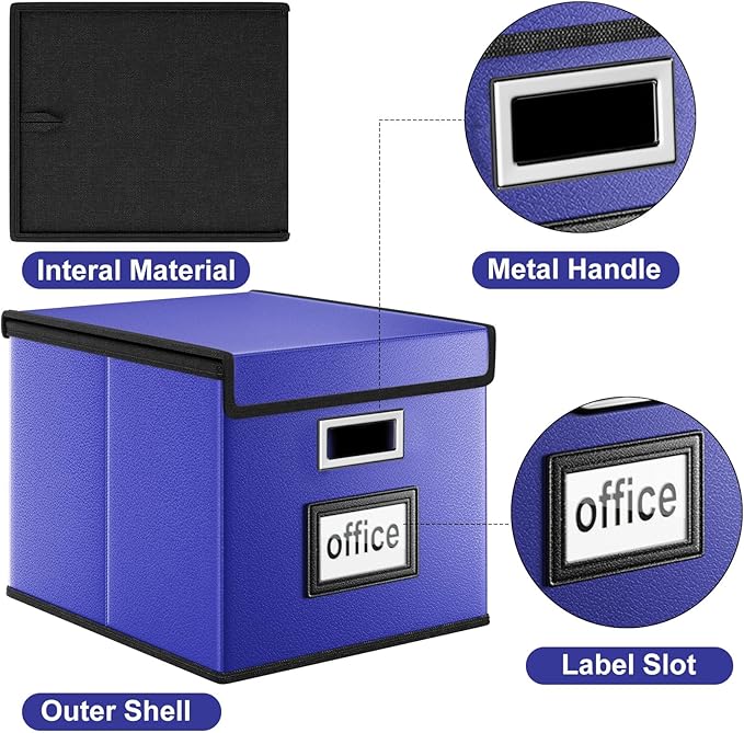 Huolewa Portable Leather File Organizer Boxes - Image 3