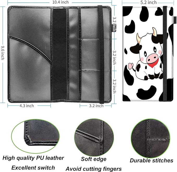 Car Registration and Insurance Holder, Leather Vehicle Glove Box Organizer - Image 4