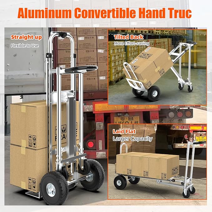 3 in1 Convertible Hand Truck, Folding Aluminum Hand Trucks 880lb Load Appliance - Image 3